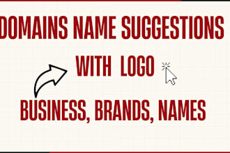 provide and suggest you unique brand business domain names with logo