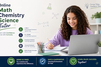 be your best online kids math tutor, chemistry tutor, physics and science tutor