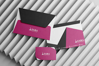 design professional envelope, business card and letterhead