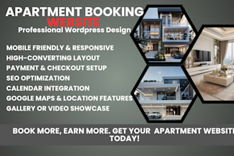 design professional apartment booking website, airbnb, hotel booking, rental web