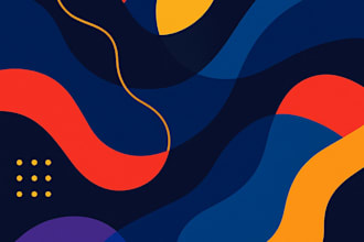 do modern abstract composition in multicolour