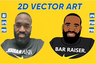 create  2d vector art illustrations