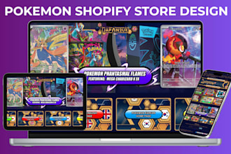 design trading card shopify store, pokemon style card website, tcg store