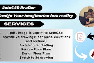 draw your architectural floor plans in auto cad 2d