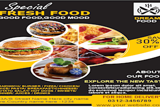 design creative party flyer, business flyer, food flyer