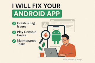 fix bugs in your android app, provide app maintenance