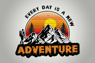 design rustic, adventure, outdoor and hiking logo