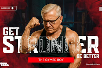 make gym and sports eye catching youtube thumbnails