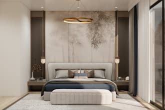 do bedroom interior design and 3d rendering