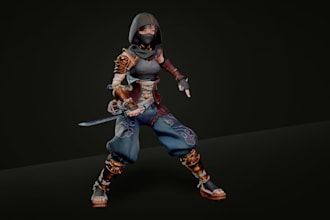 stylized or realistic 3d character model,pbr texture, uvmap,rig3d for game, film
