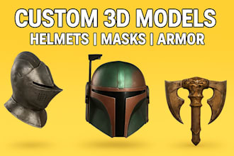 design a wearable 3d helmet or mask for 3d printing