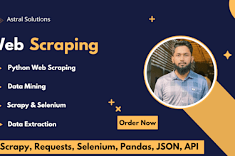 do web scraping, data scraping from any website with python