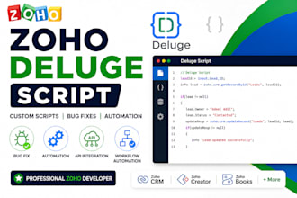 write custom zoho deluge scripts and automation