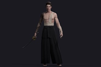 do 3d semi realistic 3d character model,rig3d for film,game ready stylized model