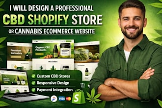 design a professional cbd shopify store or cannabis ecommerce website
