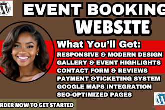 event booking website party planner website wedding event site event management