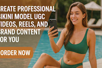 create professional bikini model ugc videos, reels, and brand content for you
