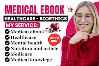 ghostwrite medical ebook, health fitness, nutrition article and mental health