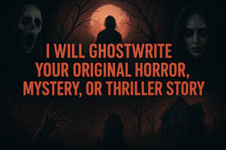 ghostwrite your original horror, mystery, or thriller story