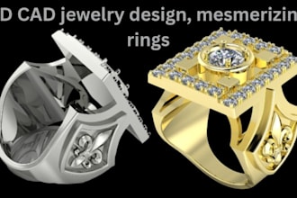 do 3d cad jewelry design,3d ring, necklace,3d rendering 3d modeling from blender