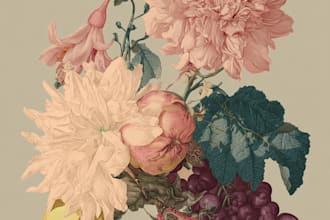 paint water colour botanical illustrations of plants flowers