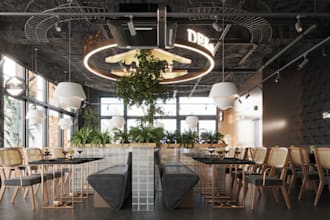 craft 3d restaurant cafe,cgi grand ballroom,hotel lobby,clubhouse rendering, bar