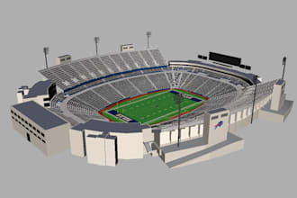 do 3d stadium design, 3d sport complex and layout design