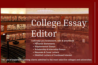 professionally edit college application essays and personal statements