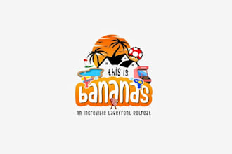 create unique crazy airbnb brand bananas logo