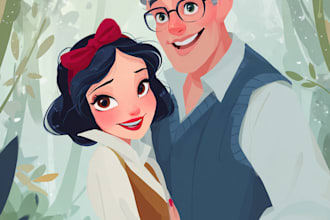 make a disney cartoon portrait