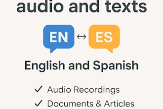 translate audio and texts in english and spanish