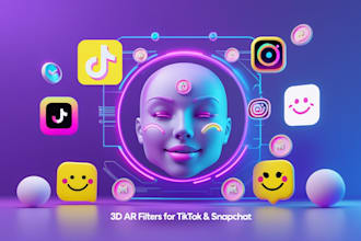 create pro 3d ar filters face masks and lenses for tiktok instagram snapchat