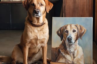 draw custom pet portraits, painted with love