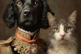 do custom pet portrait, dog portrait, cat portrait