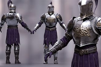 design realistic 3d cosplay armor, wearable armor, and 3d printable armor models