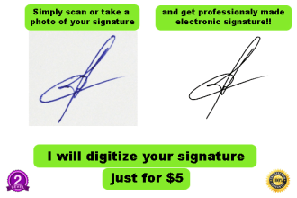 digitize your  handwritten signature
