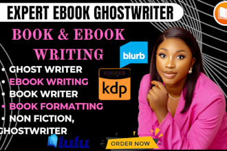 be your ghost book writer, non fiction ghostwriter, and publish ebook amazon KDP