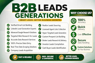 do b2b lead generation, linkedin leads, email list building, admin support