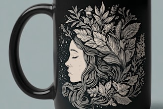 do custom typography coffee mug design