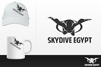 do execlusive high quality flying, skydiving logo design