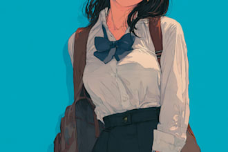 draw you, your character or any illustration in anime style