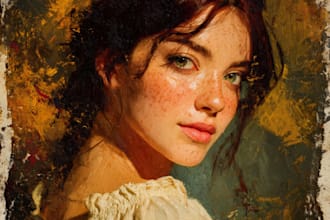 turn your picture into a digital oil painting portrait