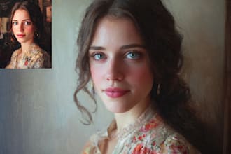 draw realistic painting portrait from your photo