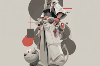 illustrate people portraits in an expressive abstract style