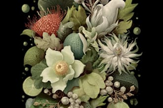 watercolor botanical illustrations of flowers and plants