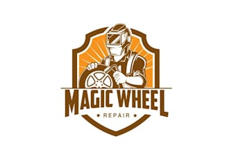 make magnificent gorgeous logo for magic wheel repair