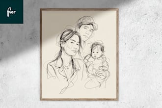 make scribble art, abstract line portrait
