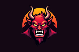 do modern demon logo with t shirt concept for your brand