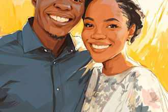 paint custom couple portrait