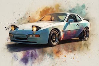 make amazing vector car portrait form your car